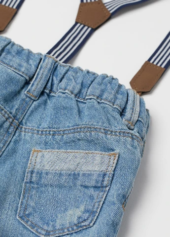 Голубые демисезонные зауженные джинсы H&M