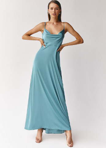 Бірюзова вечірня плаття, сукня сукня-комбінація Vovk однотонна