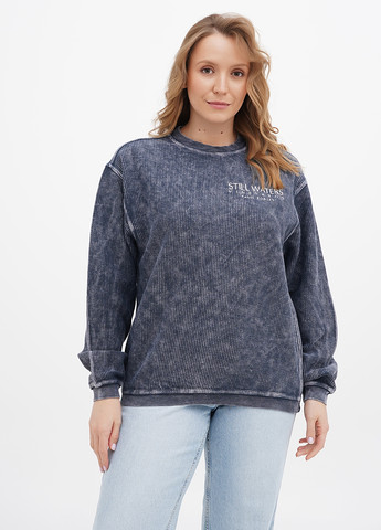 Темно-синій світшот Yesterdays напис вишивка (307802047)