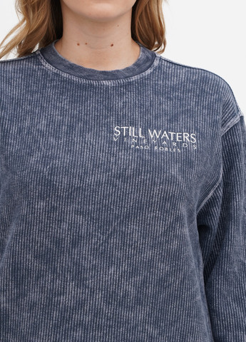 Темно-синій світшот Yesterdays напис вишивка (307802047)