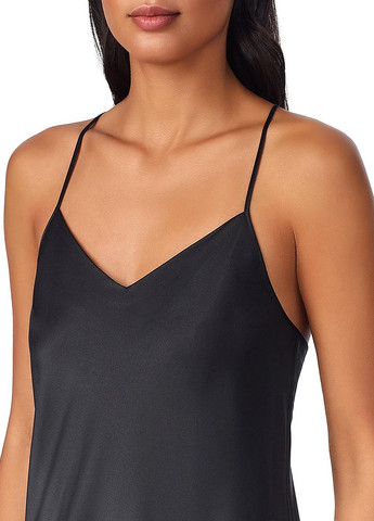 Черное домашнее платье платье-комбинация Ralph Lauren однотонное