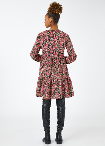 Комбинированное кэжуал платье а-силуэт KOTON с цветочным принтом