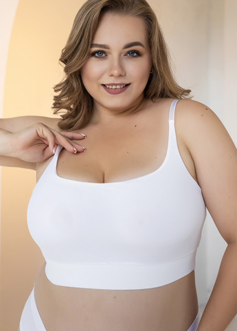 Белый бюстгальтер в рубчик TOTALFIT без косточек