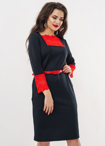 Черное кэжуал платье короткое New Style фактурное