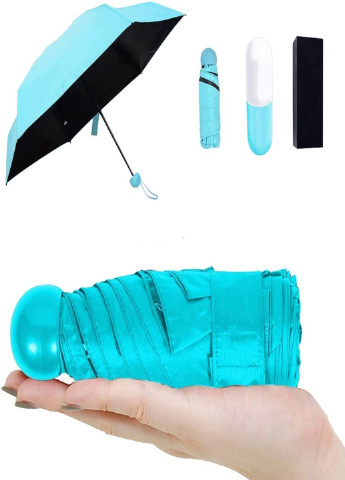 Складной мини зонт в капсуле карманный зонтик в футляре (575098044) Голубой Francesco Marconi (205436406)
