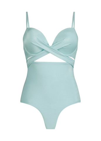 Блакитний демісезонний купальник майо, суцільний Hunkemoller