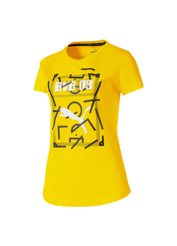 Жовта всесезон футболка bvb dna women's tee Puma