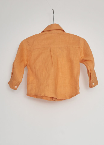 Оранжевая кэжуал рубашка однотонная Marasil с длинным рукавом