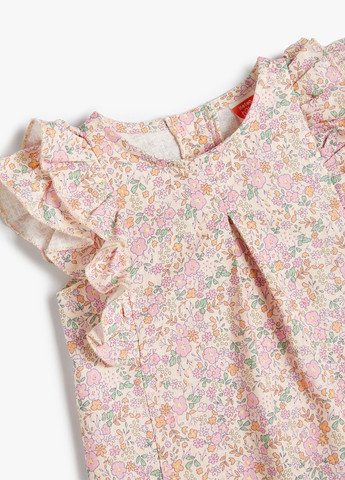 Персиковая цветочной расцветки блузка KOTON летняя