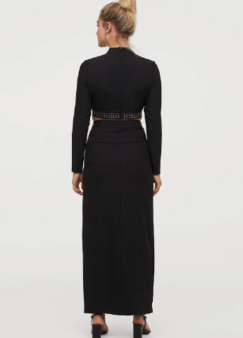Черная кэжуал однотонная юбка H&M