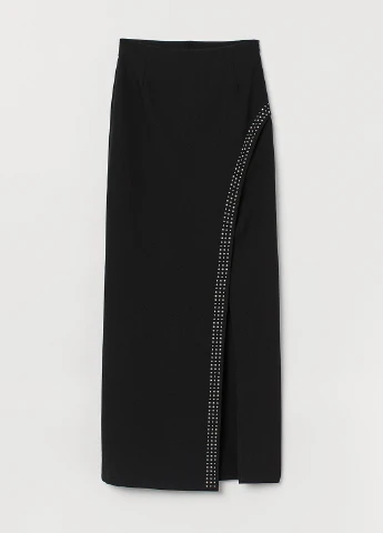 Черная кэжуал однотонная юбка H&M