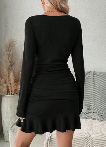 Черное кэжуал платье для беременных SHEIN однотонное