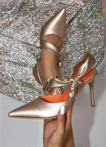 SHEIN Туфли слингбеки золотой з искусственная кожа, китай — лето (344466339)