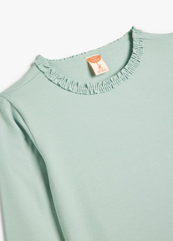 Мятный демисезонный кэжуал лонгслив KOTON однотонный