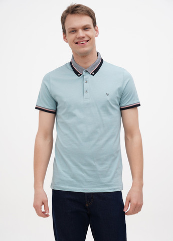 Бирюзовая футболка-поло для мужчин Benson & Cherry однотонная