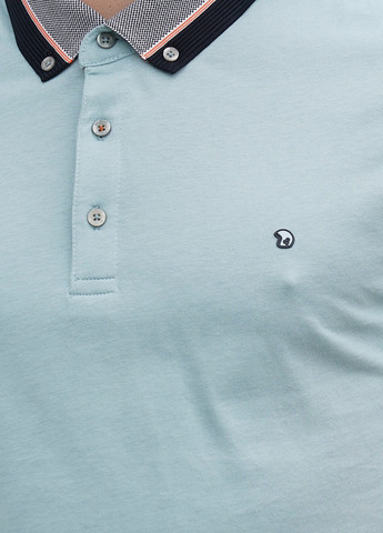 Бирюзовая футболка-поло для мужчин Benson & Cherry однотонная