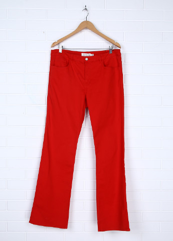 Красные джинсовые демисезонные брюки H&M