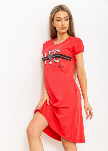 Коралловое домашнее платье платье-футболка Ager с надписью