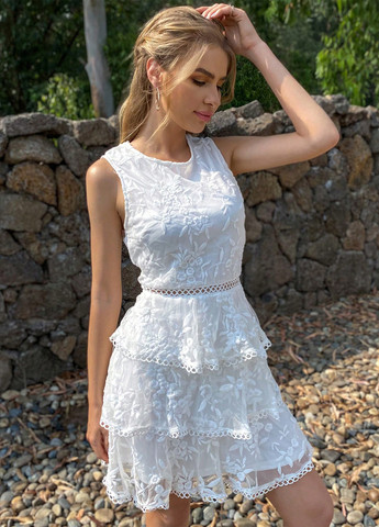 Білий кежуал сукня з відкритими плечима SHEIN однотонна