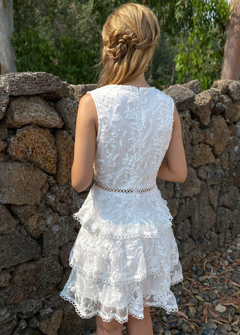 Білий кежуал сукня з відкритими плечима SHEIN однотонна