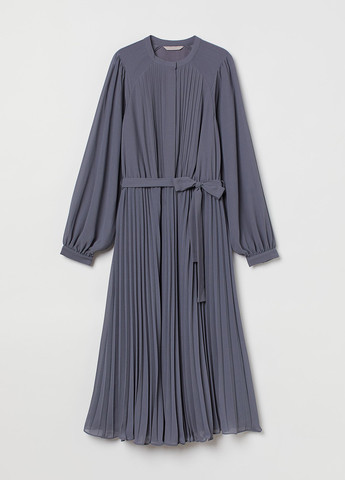 Сіра кежуал сукня плісована H&M однотонна