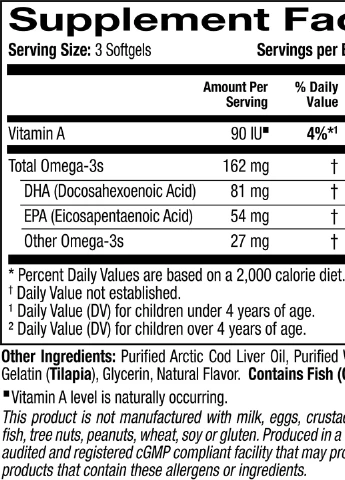 Children's DHA, 100% Wild Arctic Cod 180Gelatin Softgels (Strawberry-Lemon) California Gold Nutrition (254325783)