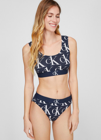 Тёмно-синий топ бюстгальтер Calvin Klein без косточек модал