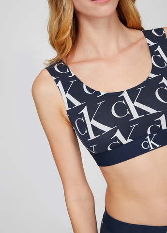 Тёмно-синий топ бюстгальтер Calvin Klein без косточек модал