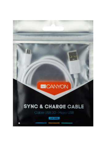 Дата кабель (CNE-USBM1W) Canyon usb 2.0 am to micro 5p 1.0m white (239382909)