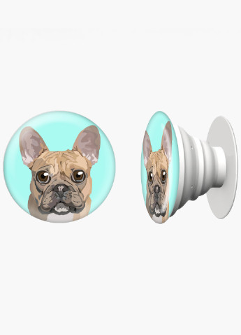 Попсокет (Popsockets) тримач для смартфону Французький бульдог (8754-2857) Чорний MobiPrint (221548570)