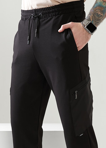 Черные спортивные демисезонные карго брюки Demma