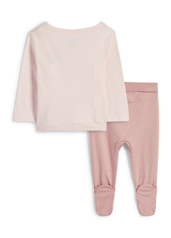 Розовый демисезонный комплект (распашонка, ползунки) C&A