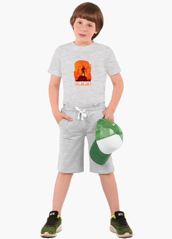 Світло-сіра демісезонна футболка дитяча фортнайт (fortnite) (9224-1194) MobiPrint