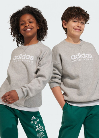 adidas свитшот логотип светло-серый спортивный хлопок