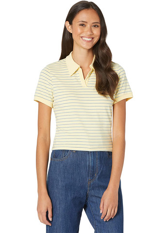 Желтая женская футболка-поло Levi's в полоску