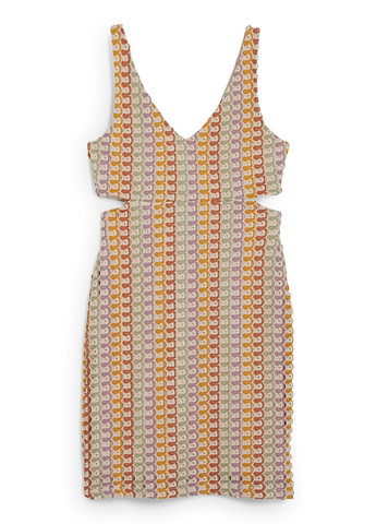 Комбинированное кэжуал платье платье-майка C&A с геометрическим узором