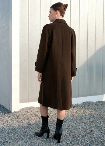 Коричневе демісезонне Пальто однобортне SHEIN