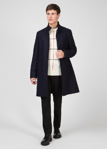 Темно-синее демисезонное Пальто однобортное Calvin Klein