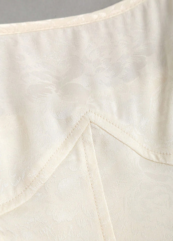 Кремова кежуал сукня з корсетом, з пишною спідницею, кльош, з відкритими плечима SHEIN з квітковим принтом