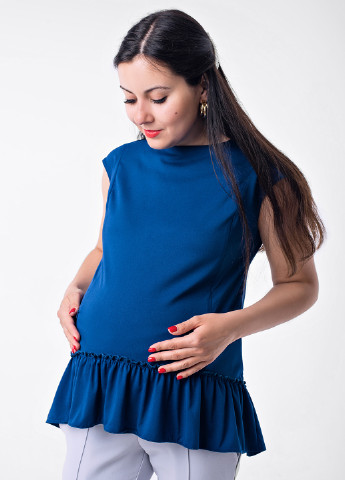 Синяя летняя блуза для беременных Lullababe