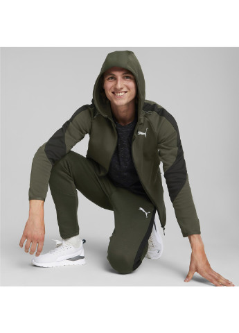 Зеленая демисезонная худи evostripe full-zip hoodie men Puma