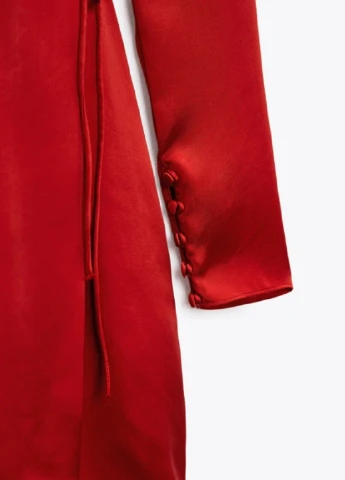 Красное кэжуал платье Zara однотонное