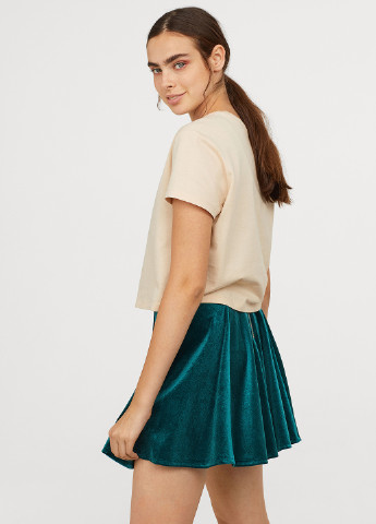 Изумрудная кэжуал однотонная юбка H&M