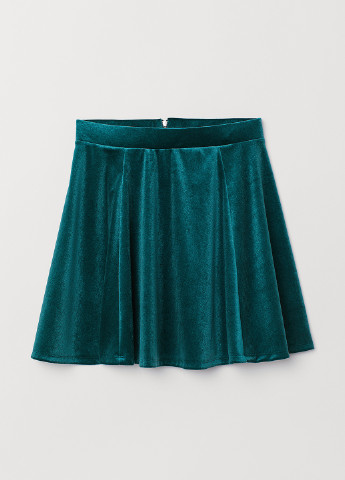 Изумрудная кэжуал однотонная юбка H&M