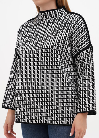 Черно-белый демисезонный свитер Kiss Me