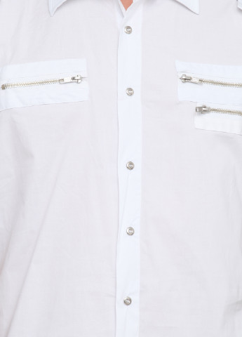 Сорочка Cipo & Baxx з коротким рукавом однотонна біла кежуал