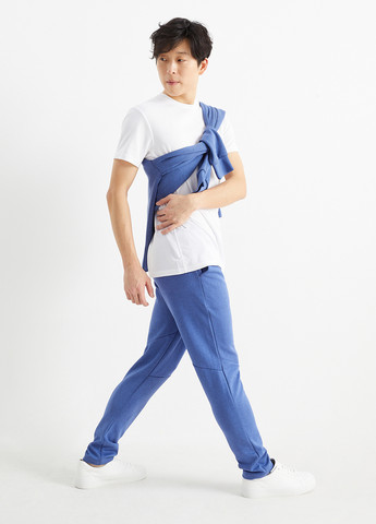 Синие спортивные демисезонные зауженные брюки C&A