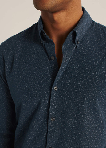 Темно-синяя кэжуал рубашка с цветами Abercrombie & Fitch