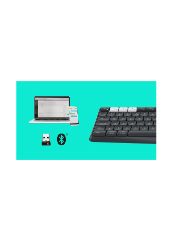 Беспроводная клавиатура Logitech k375s multi-device and stand combo - graphite/offwhite - русская раскладка - bt - intnl (135165385)