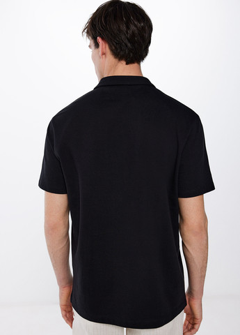 Черная футболка-поло для мужчин Springfield однотонная